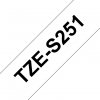 Taśma Brother TZE-S251, czarny druk/biały podkład, laminowane, 8m, 24mm, mocny klej