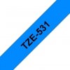 Taśma Brother TZE-531, czarny druk/niebieski podkład, laminowane, 8m, 12mm