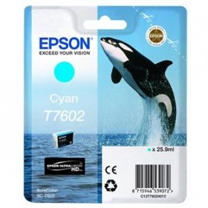 Tusz EPSON C13T76024010. T7602. cyan. 25.9ml. 1szt. Epson SureColor SC-P600 C13T76024010