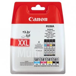 Canon oryginalny tusz / tusz CLI-581 XXL CMYK Multi Pack, CMYK, 4*11.7ml, 1998C005, very high capacity, Canon 4-pack PIXMA TR7550,