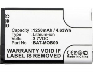 Części / CoreParts / zamiennik / Battery for Honeywell Scanner 4.6Wh Li-ion 3.7V 1250mAh Black, 70e, 75e, Captuvo 70e, Captuvo 75e, Captuvo SL22, Captuvo SL22 Sled