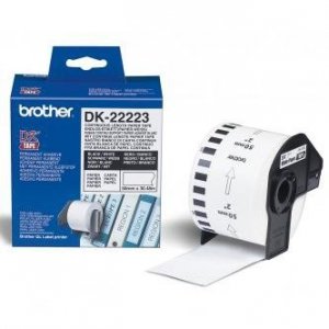 Brother rolki papierowe 50mm x 30.48m. biała. 1 szt.. DK22223. do drukowania etykiet DK22223