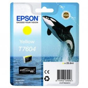 Tusz EPSON C13T76044010. T7604. yellow. 25.9ml. 1szt. Epson SureColor SC-P600 C13T76044010