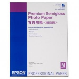 Epson Premium Semigloss Photo, foto papier, półpołysk, biały, Stylus Photo 1270, 2000P, A2, 251 g/m2, 25 szt., C13S042093, atramen