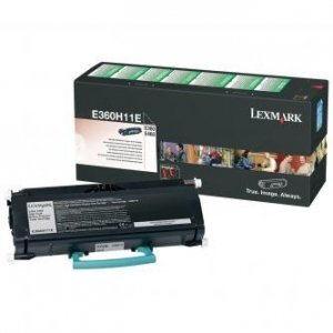 Lexmark oryginalny toner E360H11E. black. 9000s. return. high capacity. Lexmark E360. E460 E360H11E