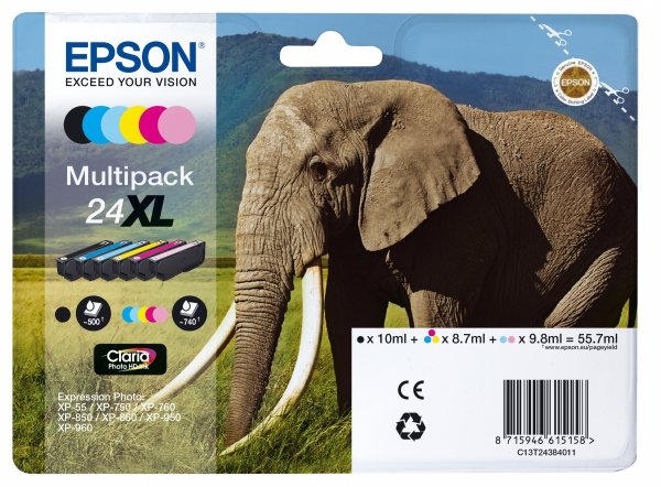 Tusz EPSON  C13T24384011, T2438, 24XL, CMYK/light C/light M, 3x8,7/2x9,8/10ml, Epson C13T24384011