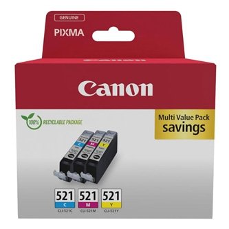 Tusz Canon CLI-521 CMY, 2934B015, CMY, multipack