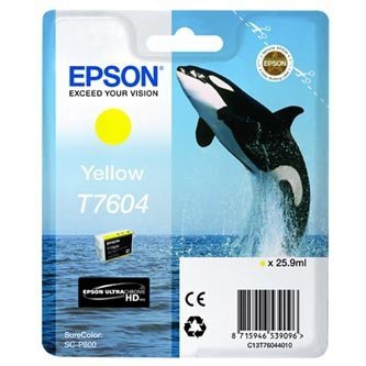 Epson oryginalny wkład atramentowy / tusz C13T76044010. T7604. yellow. 25.9ml. 1szt. Epson SureColor SC-P600 C13T76044010