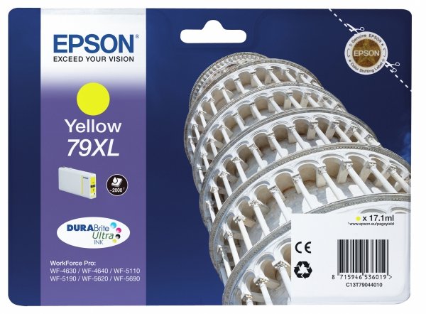 Tusz EPSON C13T79044010. 79XL. XL. yellow. 2000s. 17ml. 1szt. Epson WorkForce Pro WF-5620DWF. WF-5110DW. WF-5690DWF C13T79044010