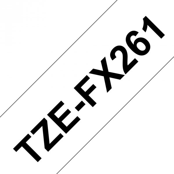 Taśma Brother TZE-FX261. czarny druk/biały podkład. laminowane. 8m. 36mm. flexibilnĂ­ TZEFX261
