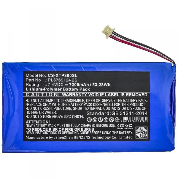 Części / CoreParts / zamiennik / Battery for Diagnostic Scanner 53.28Wh Li-Pol 7.4V 7200mAh  Blue for XTOOL Diagnostic Scanner EZ500, i80 Pad, PS80, PS80E, X100 Pad 2, X100 
