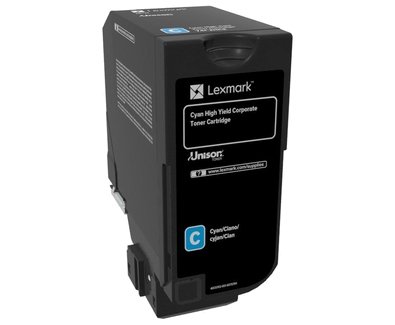 Toner Lexmark 74C2HCE, cyan, 12000s, kartridż korporacyjny, high capacity, return, Lexmark CS725de, CS725dte, O