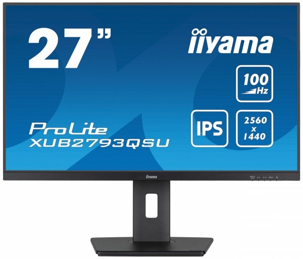 Monitor 27 cali ProLite XUB2793QSU-B6 IPS,QHD,HAS(150mm),100Hz,HDMI,DP,2x2W   2xUSB(3.2),FreeSync