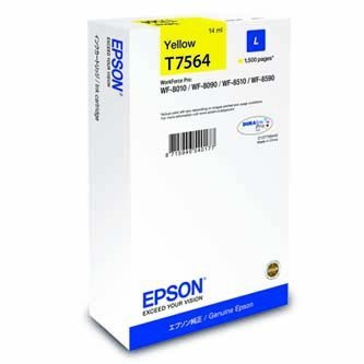 Epson oryginalny wkład atramentowy / tusz C13T756440. T7564. L. yellow. 1500s. 14ml. 1szt. Epson WorkForce Pro WF-8590DWF C13T756440