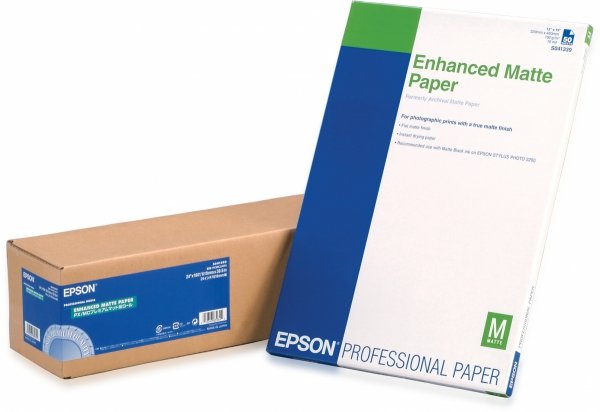 Papier do plotera / EPSON / 610/30.5/Enhanced Matte Paper Roll, matowy, 24 cale, C13S041595, 194 g/m2, papier, 610mmx30.5m, biały, do drukarek atramentowych