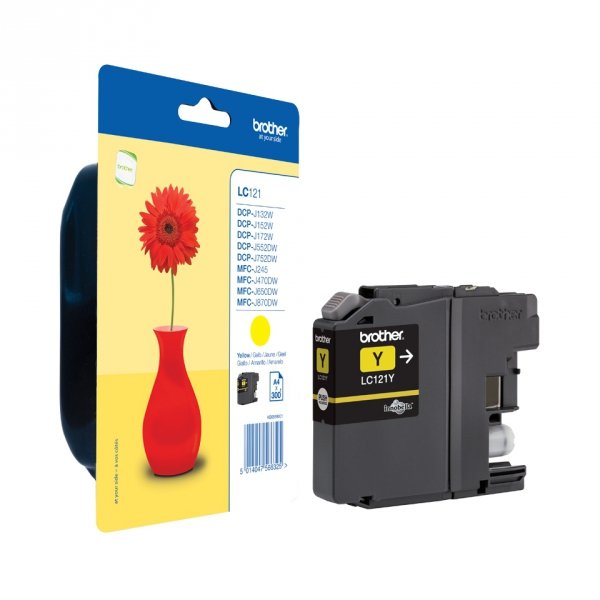 Tusz Brother LC-121Y. yellow. 300s. Brother DCP-J552DW.  MFC-J470DW LC121Y