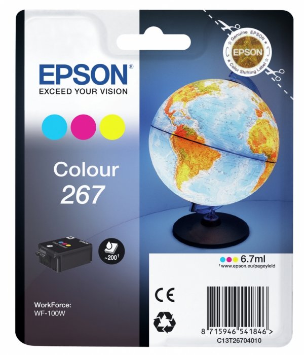 Tusz EPSON T267 CMY 6.7ml  do WF-100W          200 str. C13T26704010
