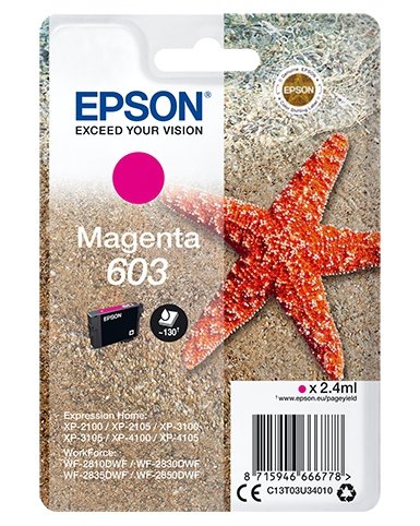 Tusz EPSON C13T03U34020, magenta, blistr z ochroną, 2.4ml, Epson Expression Home XP-2100, 2105, 3100, 3105 WF-231