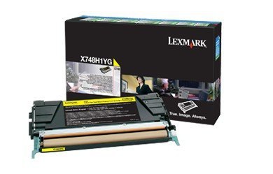 Lexmark oryginalny toner X748H1YG. yellow. 10000s. return. high capacity. Lexmark X748DE. X748DTE X748H1YG