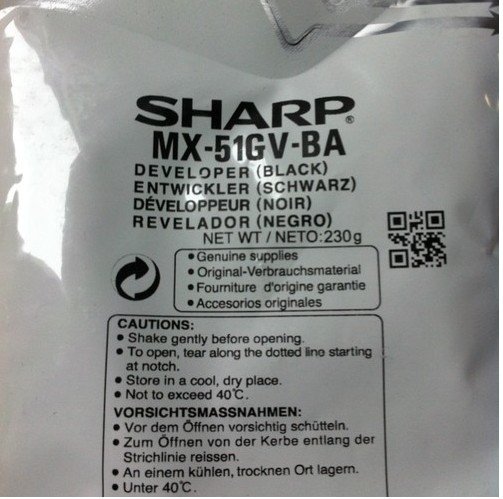 Developer SHARP MX51GVBA, black, 150000s, Sharp MX4112N, MX4112NSF, MX5112N, MX5112NSF MX51GVBA