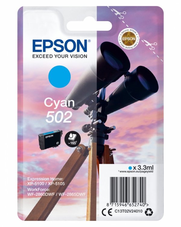Tusz EPSON 502 Binocular 3.3ml CY