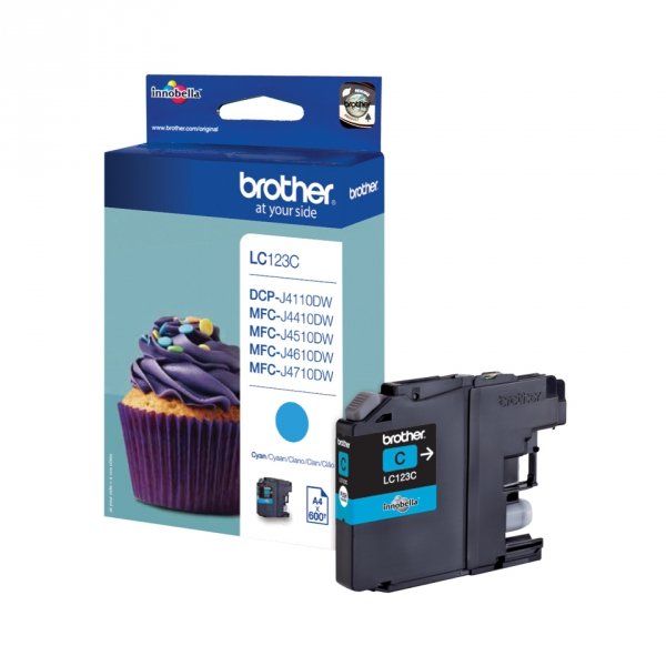 Tusz Brother LC-123C. cyan. 600s. Brother MFC-J4510 DW LC123C
