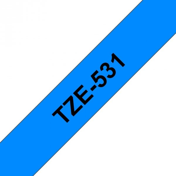 Taśma Brother TZE-531, czarny druk/niebieski podkład, laminowane, 8m, 12mm
