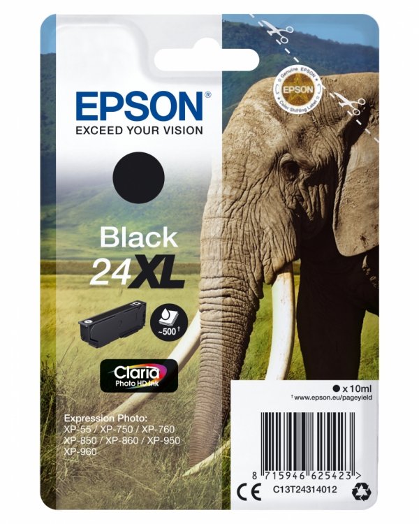 Tusz EPSON C13T24314012, T2431, 24XL, black, 10ml, Epson
