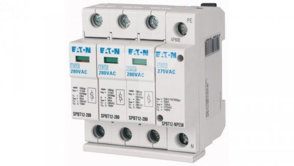 Ogranicznik przepięć B+C Typ 1+2 1+NPE 12,5kA 280V SPBT12-280-3+NPE50 184750