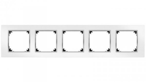 VESTRA ramka pięciokrotna IP20 biały/chrom 3875-26