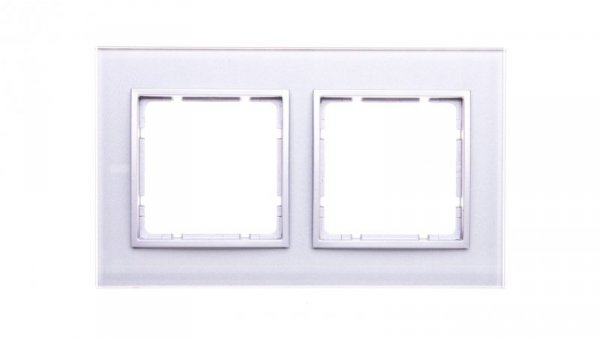 Berker/B.7 Glas Ramka podwójna szkło pozioma szklana aluminium złoty 10126414