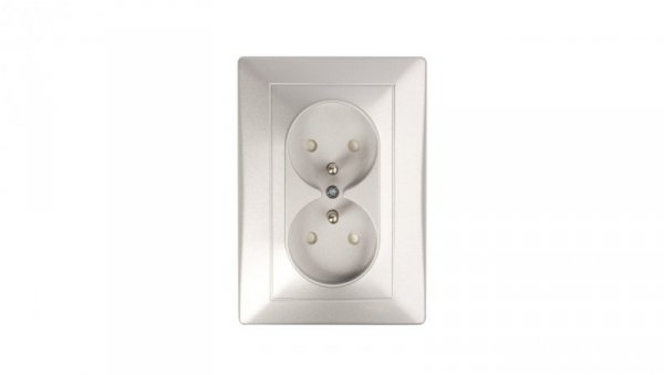 Sedna Gniazdo podwójne z/u 16A IP20 aluminium SDN2800660