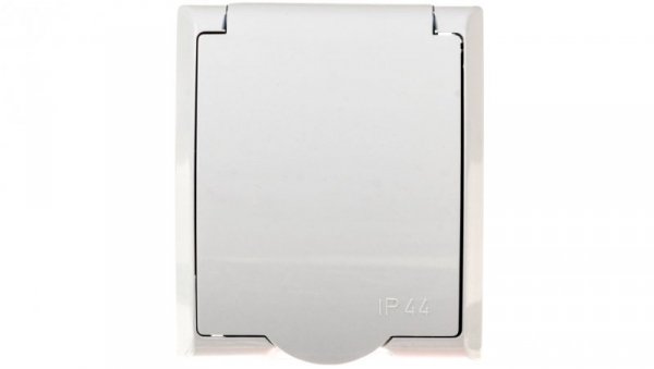 FALA Gniazdo hermetyczne pojedyncze z/u IP44 klapka biała GNH-1HZ/00/w