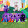 most z tunelem kolor, domek most z tunelem, domek skrzat, domek  z werandą, z weranda domek, domek na plac zabaw, dżdżownica fioletowa, gąsienica fioletowa