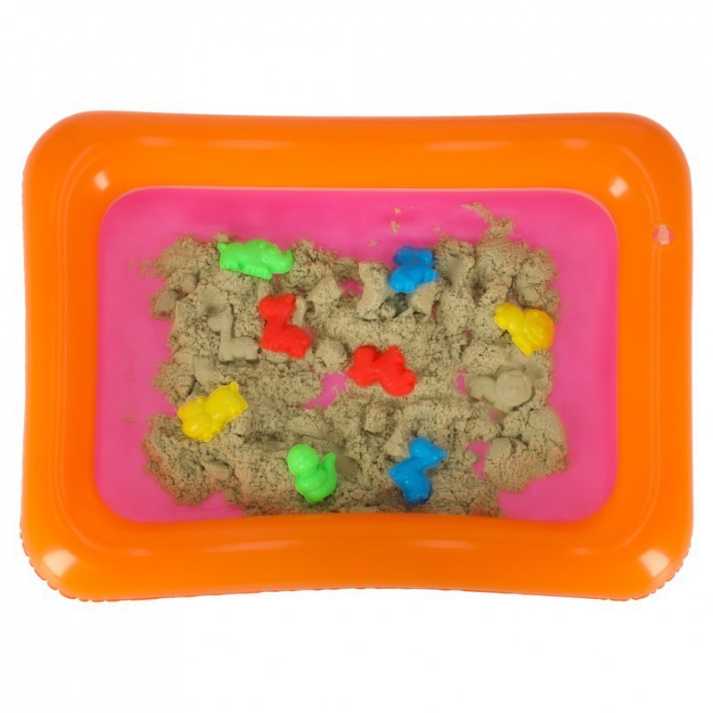 Piasek dla dzieci w wiaderku 1kg foremki beżowy