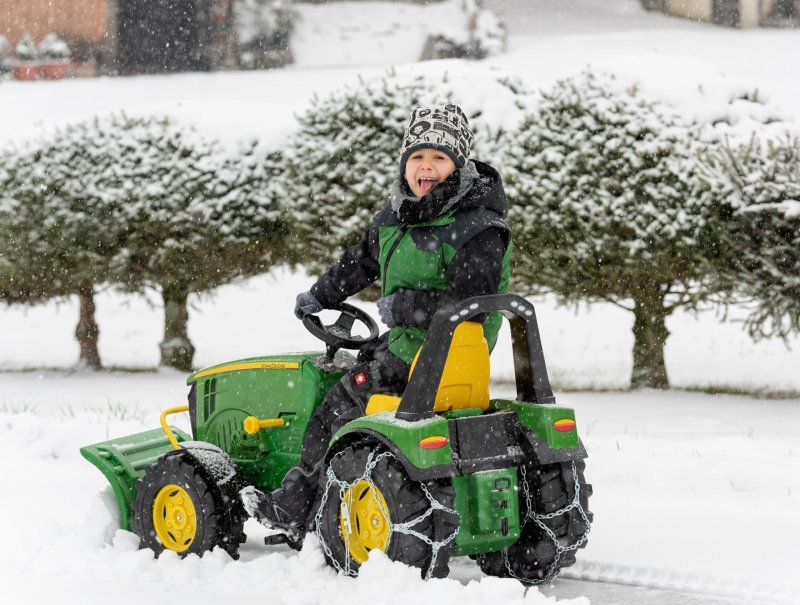RollyX-Trac Premium John Deere Traktor na Pedały Łyżka Ciche Koła  3-10 Lat do 50kg Rolly Toys - Zielony