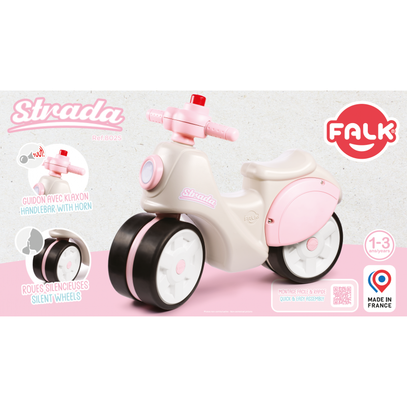 FALK  Jeździk Scooter Strada Retro Dla Dziewczynki Ciche Opony od 1 Roku