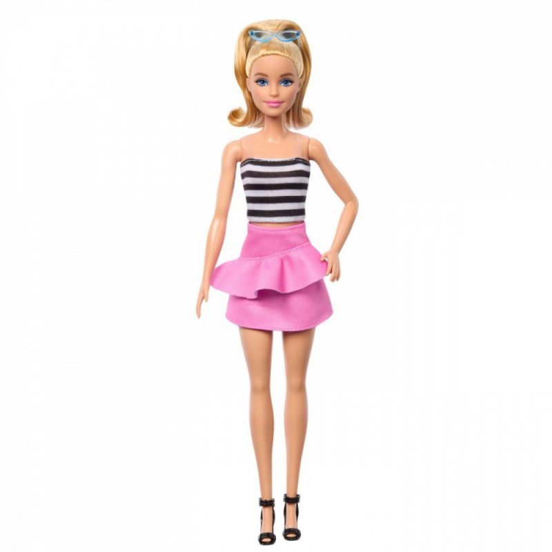 Mattel Lalka Barbie Fashionistas top w biało-czarne paski