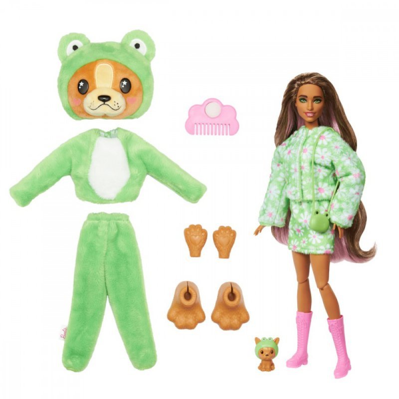 Mattel Lalka Barbie Cutie Reveal Piesek - Żaba