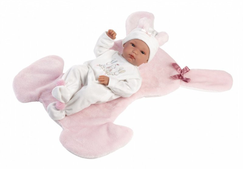 Llorens Lalka winylowa bobas 35 cm Bimba z różową  podusią