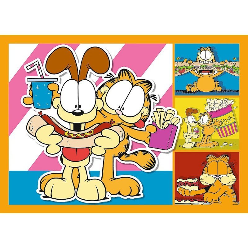Trefl Puzzle 4w1 Garfield kocha lazanie