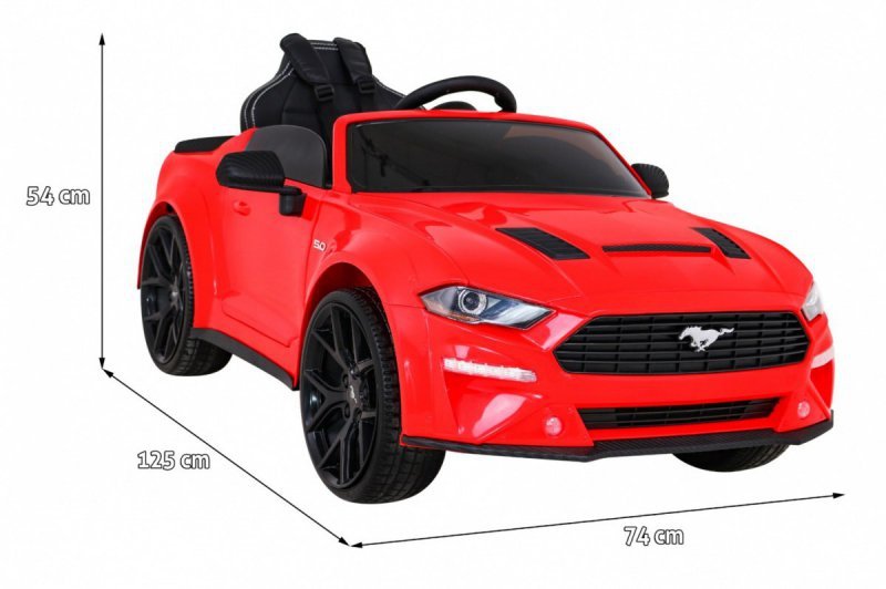 Autko Ford Mustang GT na akumulator dla dzieci Czerwony