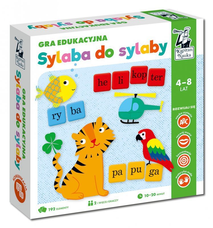 Gra edukacyjna &quot;Sylaba do sylaby&quot; dla dzieci 4-8 lat + Układanie wyrazów + Nazywanie obrazków
