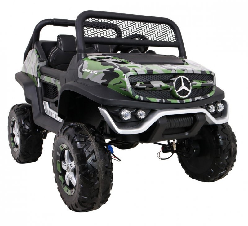 Mercedes Benz Unimog dla dzieci Lakier Moro + Napęd 4x4 + Pilot + Bagażnik + Wolny Start + Radio MP3 + LED