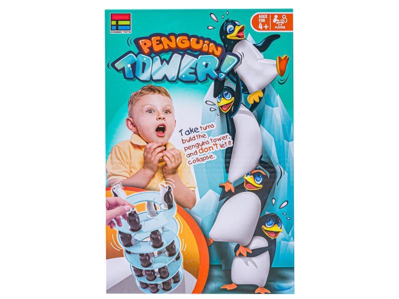 Gra zręcznościowa PINGWINKOWA WIEŻA &quot;Penguin Tower&quot; Ruchoma, krzywa wieża Budowanie Wieży