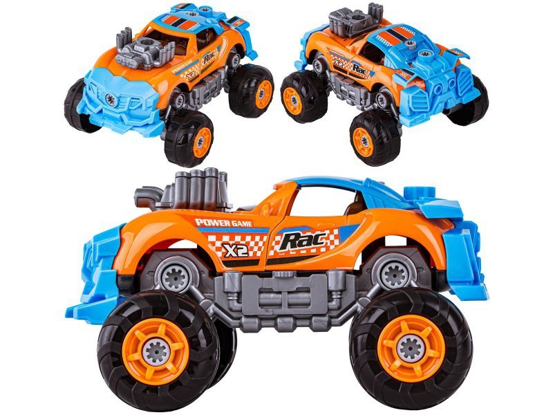 Sportowy, Terenowy Samochód do rozkręcania i skręcania 3w1 TUNING + Wkrętarka, Monster Truck