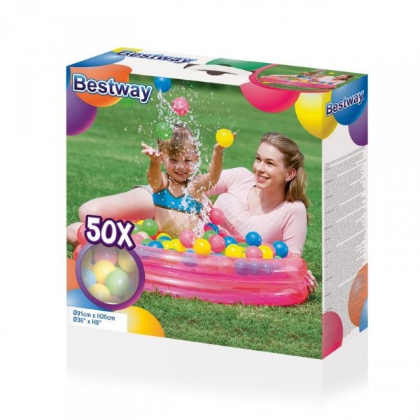 Bestway 51085 BASEN Z PIŁECZKAMI HAPPY TIME 91cmxH20cmX50balls (51068, Bestway)