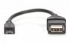 Digitus Kabel adapter USB 2.0 HighSpeed OTG Typ microUSB B/USB A M/Ż 0,2m Czarny