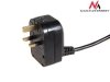Maclean Adapter zasilania UK na Euro kątowy czarny MCE70