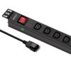 Qoltec Listwa zasilająca do Rack 19cali | 1U | 10A | PDU | 8xIEC C13 | 2m